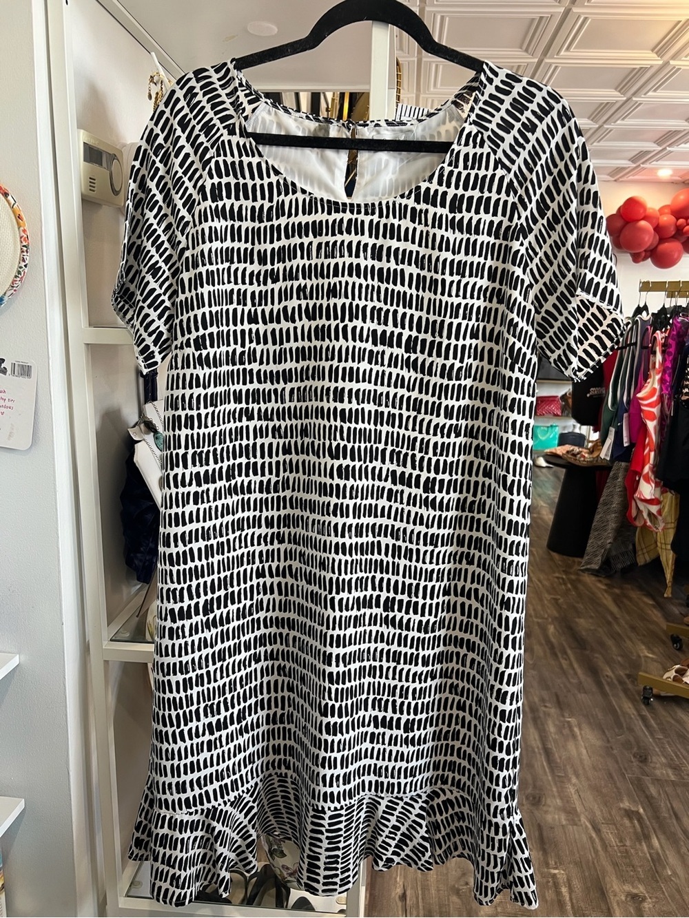 Garnet Hill Black and White Patterned Dress